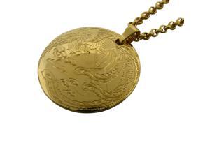 Metro Jewelry Stainless Steel Circle Pendant Necklace with Gold Ion Plating Metro Jewelry Stainless Steel Circle Pendant Necklace with Gold Ion Plating