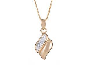 Metro Jewelry Sterling Silver Gold Plated Pendant with White Crystals Metro Jewelry Sterling Silver Gold Plated Pendant with White Crystals
