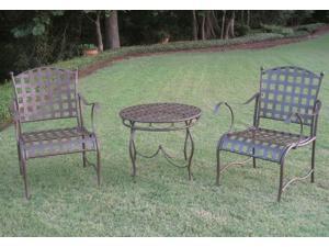 Santa Fe Iron Bistro Set of Three - by International Caravan Santa Fe Iron Bistro Set of Three - by International Caravan