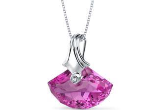 21.00 Ct. Shell Shaped Created Pink Sapphire Necklace in Sterling Silver 21.00 Ct. Shell Shaped Created Pink Sapphire Necklace in Sterling Silver