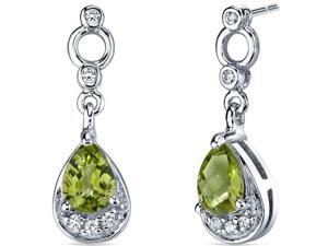 Oravo SE7142 1.50 Cttw Peridot Dangle Earrings in Sterling Silver Oravo SE7142 1.50 Cttw Peridot Dangle Earrings in Sterling Silver