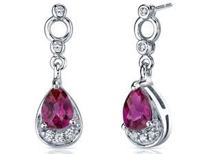 Oravo SE7148 1.50 Ct. Created Ruby Sterling Silver Dangle Earrings Oravo SE7148 1.50 Ct. Created Ruby Sterling Silver Dangle Earrings