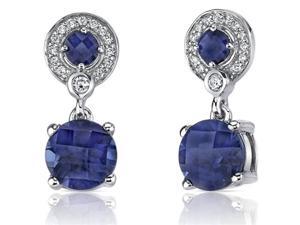 Refined Elegance 6.00 Carats Blue Sapphire Dangle Earrings in Sterling Silver Refined Elegance 6.00 Carats Blue Sapphire Dangle Earrings in Sterling Silver