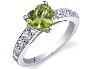 Dazzling Love 1.25 Carats Peridot Ring in Sterling Silver Size 6 Dazzling Love 1.25 Carats Peridot Ring in Sterling Silver Size 6