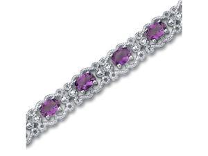 Antique Styling 6.00 carats total weight Oval Cut Amethyst Gemstone Bracelet in Sterling Silver Antique Styling 6.00 carats total weight Oval Cut Amethyst Gemstone Bracelet in Sterling Silver