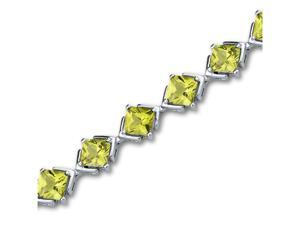 Classy & Elegant 11.25 carats total weight Princess Cut Peridot Gemstone Bracelet in Sterling Silver Classy & Elegant 11.25 carats total weight Princess Cut Peridot Gemstone Bracelet in Sterling Silver