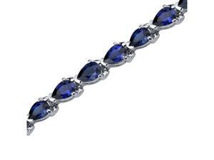 Magnificent Desire: Pear Shape Blue Sapphire Gemstone Bracelet in Sterling Silver Magnificent Desire: Pear Shape Blue Sapphire Gemstone Bracelet in Sterling Silver