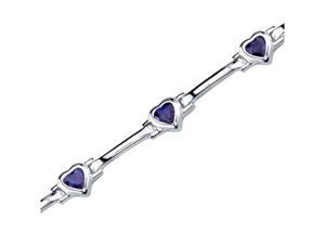 Object of Desire: Heart Shape Blue Sapphire Gemstone Bracelet in Sterling Silver Object of Desire: Heart Shape Blue Sapphire Gemstone Bracelet in Sterling Silver