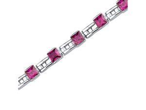Charming Style: Princess Cut Ruby Gemstone Bracelet in Sterling Silver Charming Style: Princess Cut Ruby Gemstone Bracelet in Sterling Silver