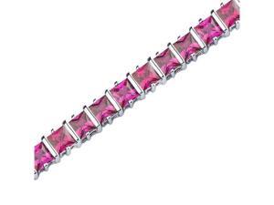 Gracefully Impressive: Princess Cut Ruby Gemstone Bracelet in Sterling Silver Gracefully Impressive: Princess Cut Ruby Gemstone Bracelet in Sterling Silver