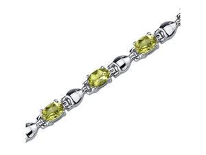 Exquisite Classic: 5.50 carats total weight Oval Shape Peridot Gemstone Bracelet in Sterling Silver Exquisite Classic: 5.50 carats total weight Oval Shape Peridot Gemstone Bracelet in Sterling Silver