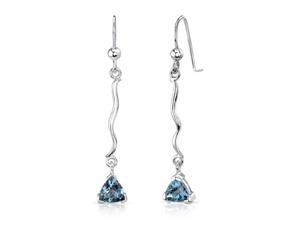 1.50 Ct.T.W. Genuine Trillion Cut London Blue Topaz in Pure Sterling Silver Earrings 1.50 Ct.T.W. Genuine Trillion Cut London Blue Topaz in Pure Sterling Silver Earrings