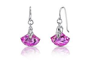 13.00 Ct. Shall Shaped Created Pink Sapphire Fishhook Earrings in Sterling Silver 13.00 Ct. Shall Shaped Created Pink Sapphire Fishhook Earrings in Sterling Silver