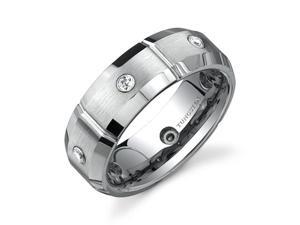 Beveled Edge 6 CZ Diamond Brush finish 7 mm Comfort Fit Mens Tungsten Wedding Band Ring Size 10.5 Beveled Edge 6 CZ Diamond Brush finish 7 mm Comfort Fit Mens Tungsten Wedding Band Ring Size 10.5