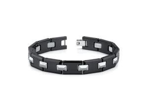 Tungsten and Ceramic Link Bracelet for Men Tungsten and Ceramic Link Bracelet for Men