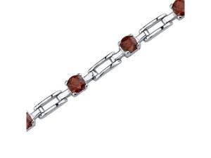 Gorgeous and Chic: 3.50 carats total weight Round Shape Garnet Gemstone Bracelet in Sterling Silver Gorgeous and Chic: 3.50 carats total weight Round Shape Garnet Gemstone Bracelet in Sterling Silver