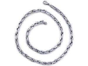 Sleek and Handsome: Mens Stainless Steel Modern Link 20 Inch Chain Necklace Sleek and Handsome: Mens Stainless Steel Modern Link 20 Inch Chain Necklace