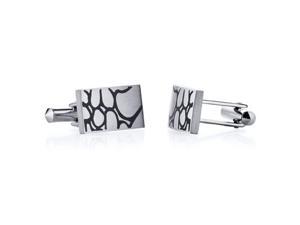 Abstract Squiggle Design Brushed Finish Titanium Cufflinks Abstract Squiggle Design Brushed Finish Titanium Cufflinks