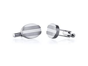 Oravo SC1050 Grooved Brushed Finish Oval Titanium Cufflinks Oravo SC1050 Grooved Brushed Finish Oval Titanium Cufflinks