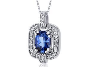 Dazzling Opulence 1.00 carats Oval Cut Sterling Silver Blue Sapphire Pendant with 18 inch Silver Necklace Dazzling Opulence 1.00 carats Oval Cut Sterling Silver Blue Sapphire Pendant with 18 inch Silver Necklace