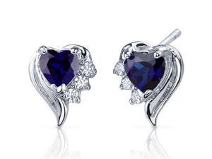 Oravo SE7378 Cupids Grace 1.50 Cttw Heart Shaped Blue Sapphire Cubic Zirconia in Sterling Silver Earrings Oravo SE7378 Cupids Grace 1.50 Cttw Heart Shaped Blue Sapphire Cubic Zirconia in Sterling Silver Earrings