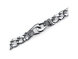Tribal Style Interlocking Stainless Steel Curb Chain Bracelet Tribal Style Interlocking Stainless Steel Curb Chain Bracelet