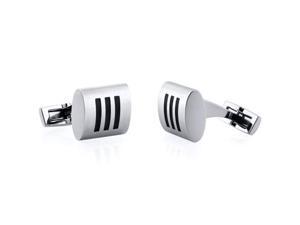 Oravo SC1064 Titanium Mens Cufflinks Triple Black Stripe Rectangular Matte Finish Oravo SC1064 Titanium Mens Cufflinks Triple Black Stripe Rectangular Matte Finish