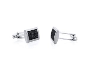 Black Bubble Texture Rectangular Brushed Finish Titanium Mens Cufflinks Black Bubble Texture Rectangular Brushed Finish Titanium Mens Cufflinks