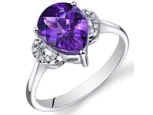14 Karat White Gold 2 cts Amethyst and Diamond Ring 14 Karat White Gold 2 cts Amethyst and Diamond Ring