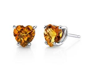 14 kt White Gold Heart Shape 1.50 ct Citrine Earrings 14 kt White Gold Heart Shape 1.50 ct Citrine Earrings
