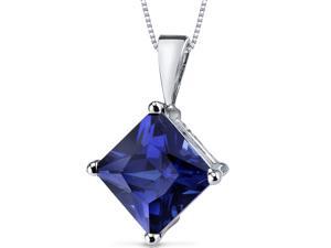 Oravo P9128 14 kt White Gold Princess Cut 3.50 ct Blue Sapphire Pendant Oravo P9128 14 kt White Gold Princess Cut 3.50 ct Blue Sapphire Pendant