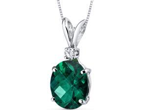 14 kt White Gold Oval Shape 2.50 ct Emerald Pendant 14 kt White Gold Oval Shape 2.50 ct Emerald Pendant