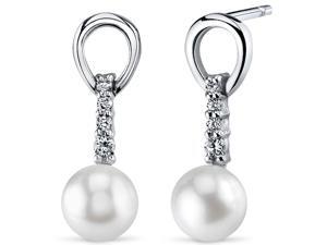 Oravo SE8344 6.5mm Freshwater White Pearl Earrings in Sterling Silver Oravo SE8344 6.5mm Freshwater White Pearl Earrings in Sterling Silver