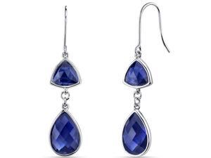 14 kt White Gold 11.75 Carats Blue Sapphire Earrings 14 kt White Gold 11.75 Carats Blue Sapphire Earrings