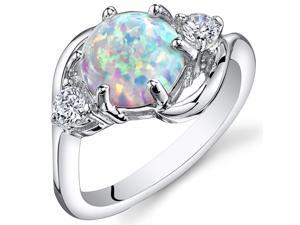 Opal Ring Sterling Silver 3 Stone 1.75 Carats Size 6 Opal Ring Sterling Silver 3 Stone 1.75 Carats Size 6