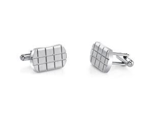 Brick Pattern Brushed Stainless Steel Cufflinks Brick Pattern Brushed Stainless Steel Cufflinks