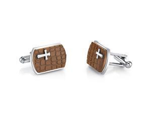 Copper Cobblestone Cross Motif Stainess Steel Cufflinks Copper Cobblestone Cross Motif Stainess Steel Cufflinks