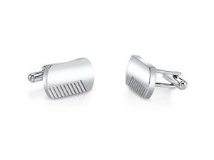Brushed Finish Razor Cut Stainless Steel Cufflinks Brushed Finish Razor Cut Stainless Steel Cufflinks