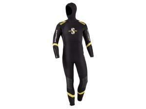 Scubapro Sport Semi-Dry Hooded 7mm Men's - Black/Yellow - Large Scubapro Sport Semi-Dry Hooded 7mm Men's - Black/Yellow - Large