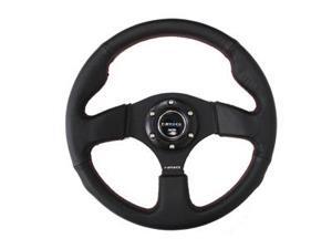 NRG Steering Wheel 320mm Race Sport Leather Red Stitch NRG Steering Wheel 320mm Race Sport Leather Red Stitch