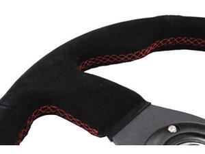 NRG Innovations Steering Wheel 330mm Race Sport Black Suede Leather w/Red Stitch NRG Innovations Steering Wheel 330mm Race Sport Black Suede Leather w/Red Stitch
