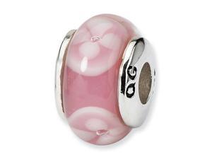Sterling Silver SimStars Reflections Kids Pink Hand-blown GlaSterling Silver Bead Sterling Silver SimStars Reflections Kids Pink Hand-blown GlaSterling Silver Bead