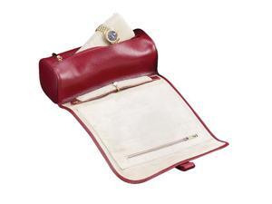 Red Split Grain Leather Jewelry Roll Red Split Grain Leather Jewelry Roll