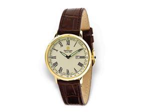 Mens Steinhausen Yellow Dial Leather Band Swiss Quartz Watch Mens Steinhausen Yellow Dial Leather Band Swiss Quartz Watch