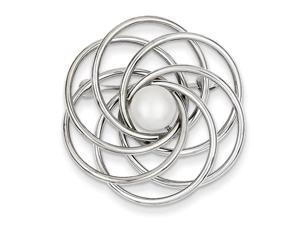 14k White Gold hite Gold Cultured Pearl Swirl Pin 14k White Gold hite Gold Cultured Pearl Swirl Pin