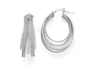 Leslie's 14k White Gold hite Gold Polished Glitter Infused Hoop Earrings Leslie's 14k White Gold hite Gold Polished Glitter Infused Hoop Earrings