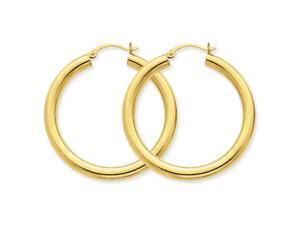 14K Yellow Gold Polished 4mm x 40mm Tube Hoop Earrings 14K Yellow Gold Polished 4mm x 40mm Tube Hoop Earrings