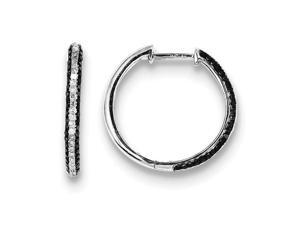 Sterling Silver Black and White Diamond Hoop Earrings Sterling Silver Black and White Diamond Hoop Earrings