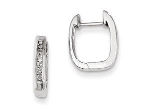 14k White Gold hite Gold Diamond Square Hoop Earrings 14k White Gold hite Gold Diamond Square Hoop Earrings