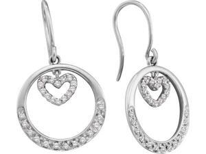 0.26ctw Round Circle Heart Diamond Dangle Earrings 0.26ctw Round Circle Heart Diamond Dangle Earrings